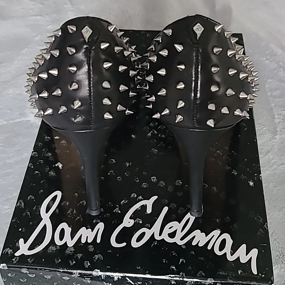 Sam Edelman Hadlee Leather Spike Heels - Picture 5 of 8